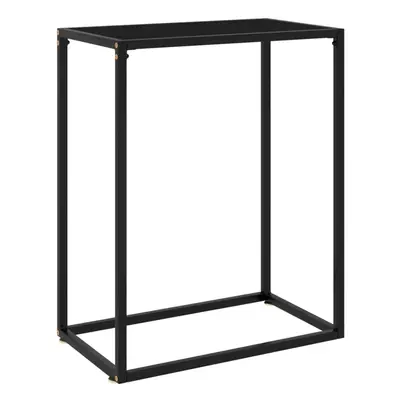 Console Table Black 60x35x75 cm Tempered Glass