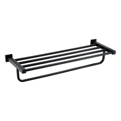 Matte Black Deluxe Square Towel Shelf Rack