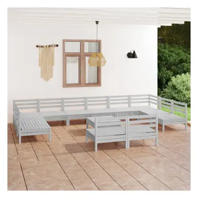 vidaXL Garden Lounge Set Outdoor Lounge Set Piece White Solid Wood Pine