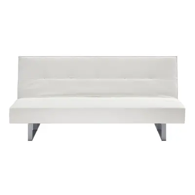 Faux Leather Sofa Bed White DERBY