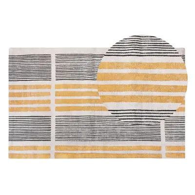 Cotton Area Rug x cm Yellow and Black KATRA