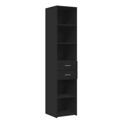 (black) vidaXL Highboard Sideboard Cabinet Storage Cupboard Black Engineered Wood