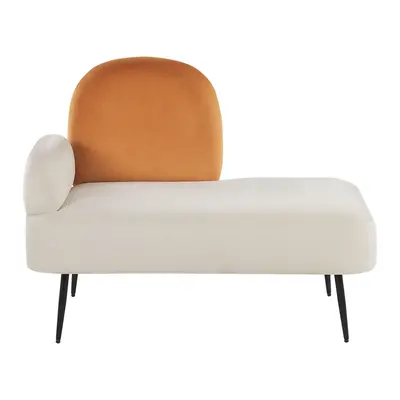 Left Hand Velvet Chaise Lounge Orange ARCEY