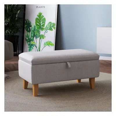 (71*37*34cm) Linen Storage Ottoman Organizer Seat Stool Bench Chest Toy Box Pouffe Footstool