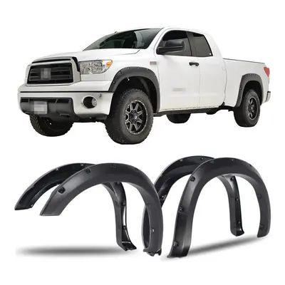 4PCS Front+Rear Wheel Fender Flares with Pocket Rivet Black For Toyota Tundra