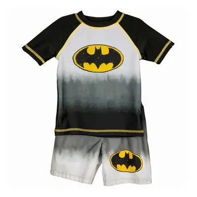 Batman 856657-toddler2t Logo Swimshorts & Rashguard Set, Black & Gray - Toddler