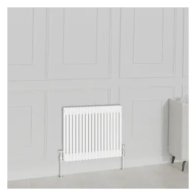 (600x830mm-2 Column, White) NRG Traditional Radiator Horizontal Vertical Cast Iron Style Double 