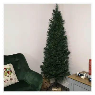 2m Corner Half Dual Purpose Wall Artificial Green Christmas Xmas Tree