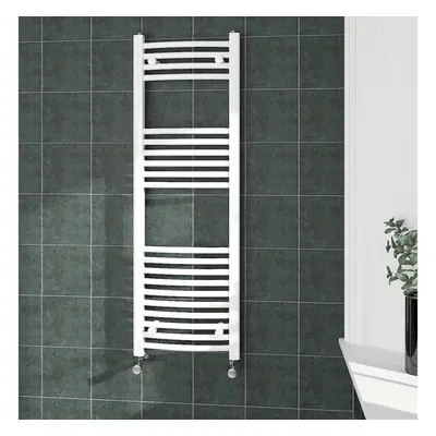 (1200x400mm, White) NRG Curved Central Heating Towel Rail Bathroom Heated Rad Radiators Ladder W