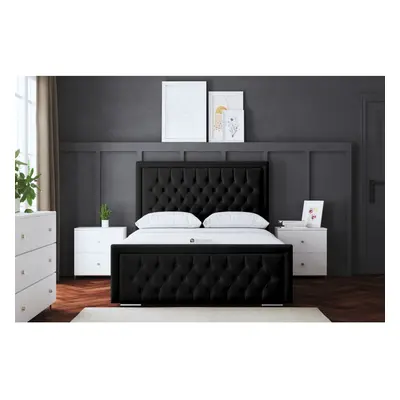 (King, Black) Allegra Upholstered Bed