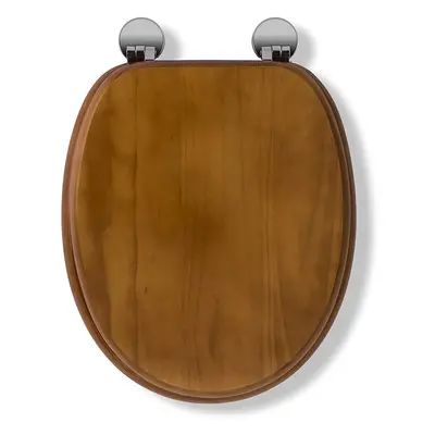 Croydex WL602250H Flexi-Fix Davos Always Fits Never Slips Anti Bacterial Toilet Seat, Wood, Anti