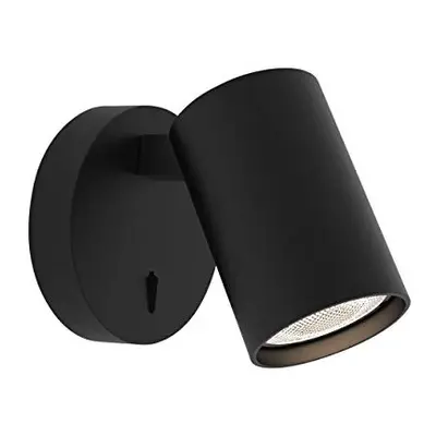 Ascoli Single Switched Indoor Reading Light (Matt Black), GU10 LED Lamp, Designed in Britain - -