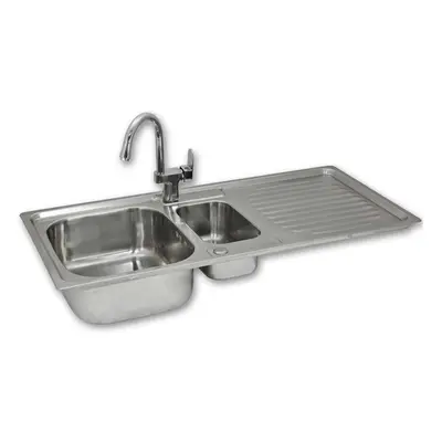 Kitchen Sinks 1.5 Bowl Stainless Steel Kitchen Sink Reversible Double Basin