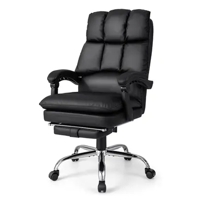 Office Chair Recliner Ergonomic Padded Reclining Chair Black