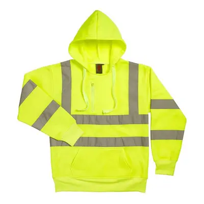 (M, Fluorescent Yellow) Warrior Mens Hi-Vis Pullover Hoodie