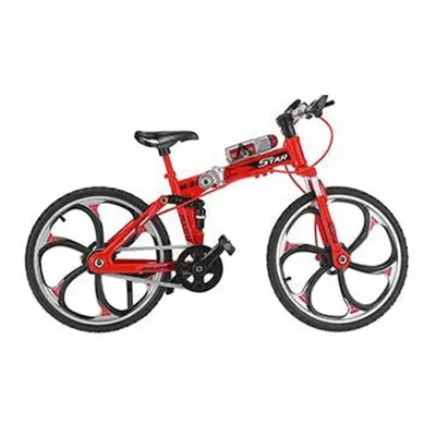 (Red) 1:10 Diecast Bicycle Model Toys Racing Cycle Cross Mountain Bike Building Gift Decor