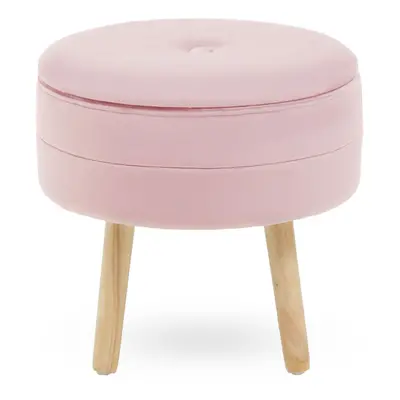 Premier Housewares Ivy Pink Velvet Stool