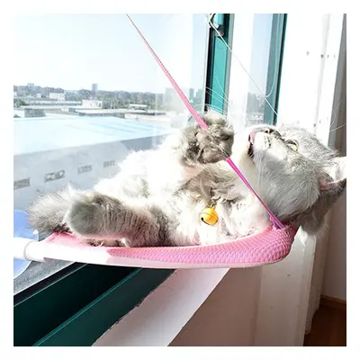 (Pink) Window Hanging Sucker Type Plastic Cat Hammock