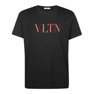 (S) Valentino Red VLTN Print Logo Black T-Shirt