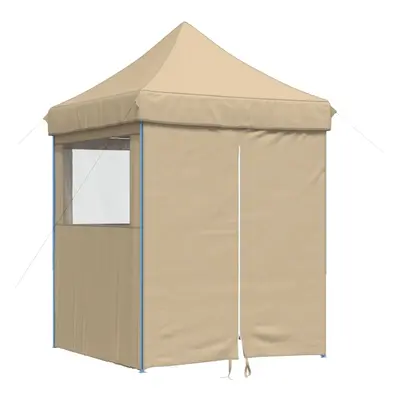 (beige, with sidewalls) vidaXL Professional Folding Party Tent Outdoor Canopy Garden Pavilion St