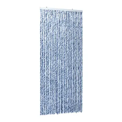 vidaXL Fly Curtain Door Curtain Fly Screen Blue and White 100x200 cm Chenille