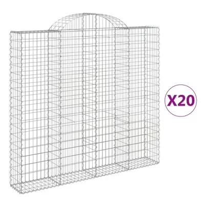 (200 x x 180/200 cm/ pcs) vidaXL Arched Gabion Basket Stone Basket Gabion Retaining Wall Galvani