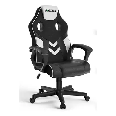 (White) Swivel PU Leather Computer Gaming Chair