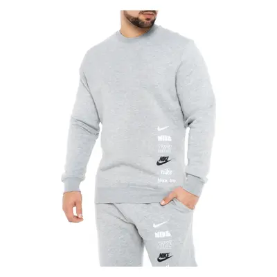 (S) Nike Club Fleece Plus Small Logo Top Grey Heather