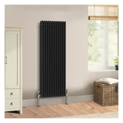 (1500 x 562mm - Triple) Warmehaus Traditional Cast Iron Style Black Radiator Perfect for Bathroo