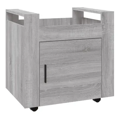 (Grey sonoma) vidaXL Desk Trolley Engineered Wood Office Under Storage Trolley Multi Colours