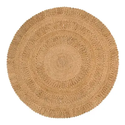 (150 cm) vidaXL Area Rug Hand-braided Jute Round Handmade Floor Mat Carpet Multi Sizes