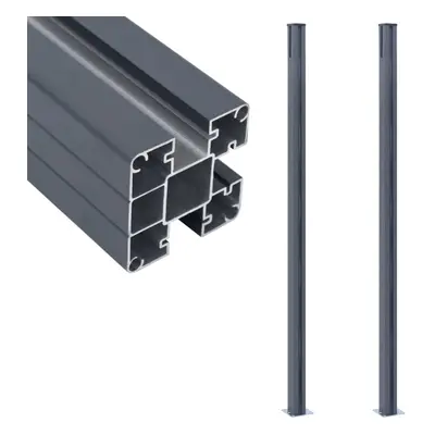 Fence Posts pcs Dark Grey cm Aluminium