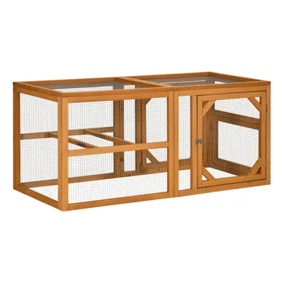 PawHut Wooden Chicken Coop w/ Perches, Doors, for Chickens