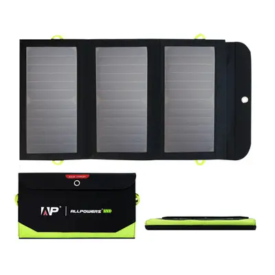 21W Solar Charger with 10000mAh Battery, USB Ports(USB-C and USB-A) SunPower Solar Panel Power B