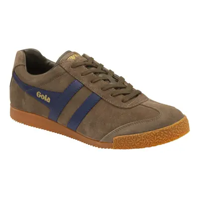 (Khaki Navy, UK 10) Gola Harrier Classics Mens Retro Khaki Sneakers Lace Up Trainers Shoes