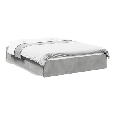 (concrete grey, x cm) vidaXL Bed Frame with Drawers Bed Black 135x190 cm Double Engineered Wood