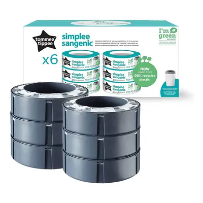 Tommee Tippee Simplee Sangenic Nappy Bin Refills, Sustainably Sourced Antibacterial GREENFILM, P