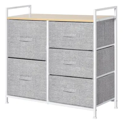 HOMCOM Drawer Linen Basket Storage Unit Home Organisation w/ Shelf Handles