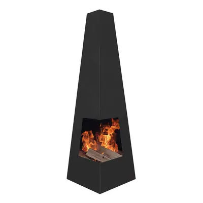 Corner Access Pyramid Chiminea, Wood Burner, Heater for Outdoors/Gardens/Patio, W45cm x H150cm -