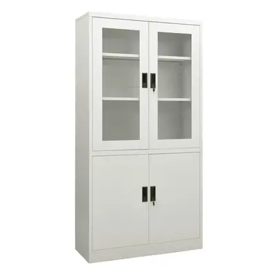 vidaXL Office Cabinet Light Grey Steel Home Filing File Storage Cabinet Locker