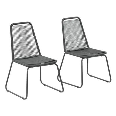 vidaXL Outdoor Chairs pcs Poly Rattan Black