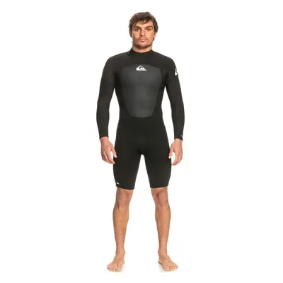 (S, Black) Quiksilver Mens 2/2mm Prologue Long Sleeve Back Zip Springsuit Wetsuit - Black