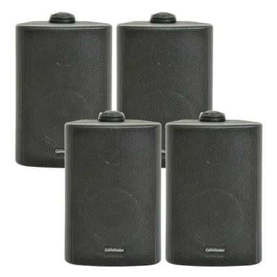 4x 70W Black Outdoor Rated Garden Wall Speakers Wall Mounted HiFi 8Ohm & 100V