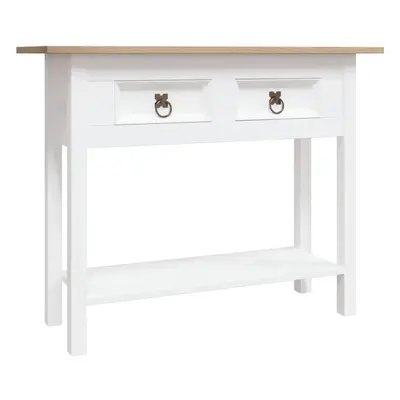 vidaXL Solid Wood Mexican Pine Console Table Corona Range White Side Table