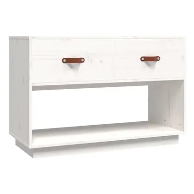 (White) vidaXL Solid Wood Pine TV Cabinet Media HiFi Cabinet TV Console Multi Colours