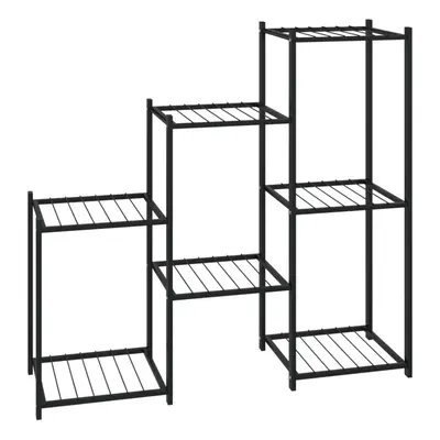 vidaXL Flower Stand 83x25x80 cm Black Iron Corner Plant Shelf Flower Rack