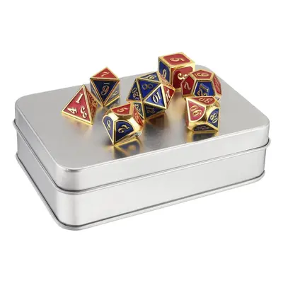 () 7PCS/SET Creative Metal Multi-faced Dice Set Heavy Duty Polyhedral Dices Role Playing Game Pa