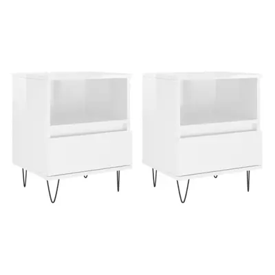 (high gloss white, pcs) vidaXL Bedside Cabinets Nightstand Side Table Bed Cabinet Engineered Woo