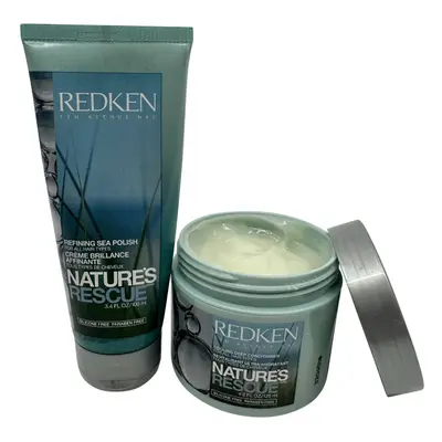 Redken Natures Rescue Refining Sea Polish 3.4 OZ & Cooling Conditioner 4.2 OZ