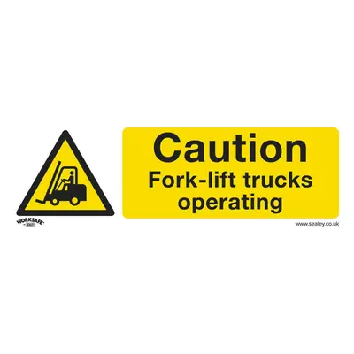 10x CAUTION FORK-LIFT TRUCKS Safety Sign - Self Adhesive x 100mm Sticker